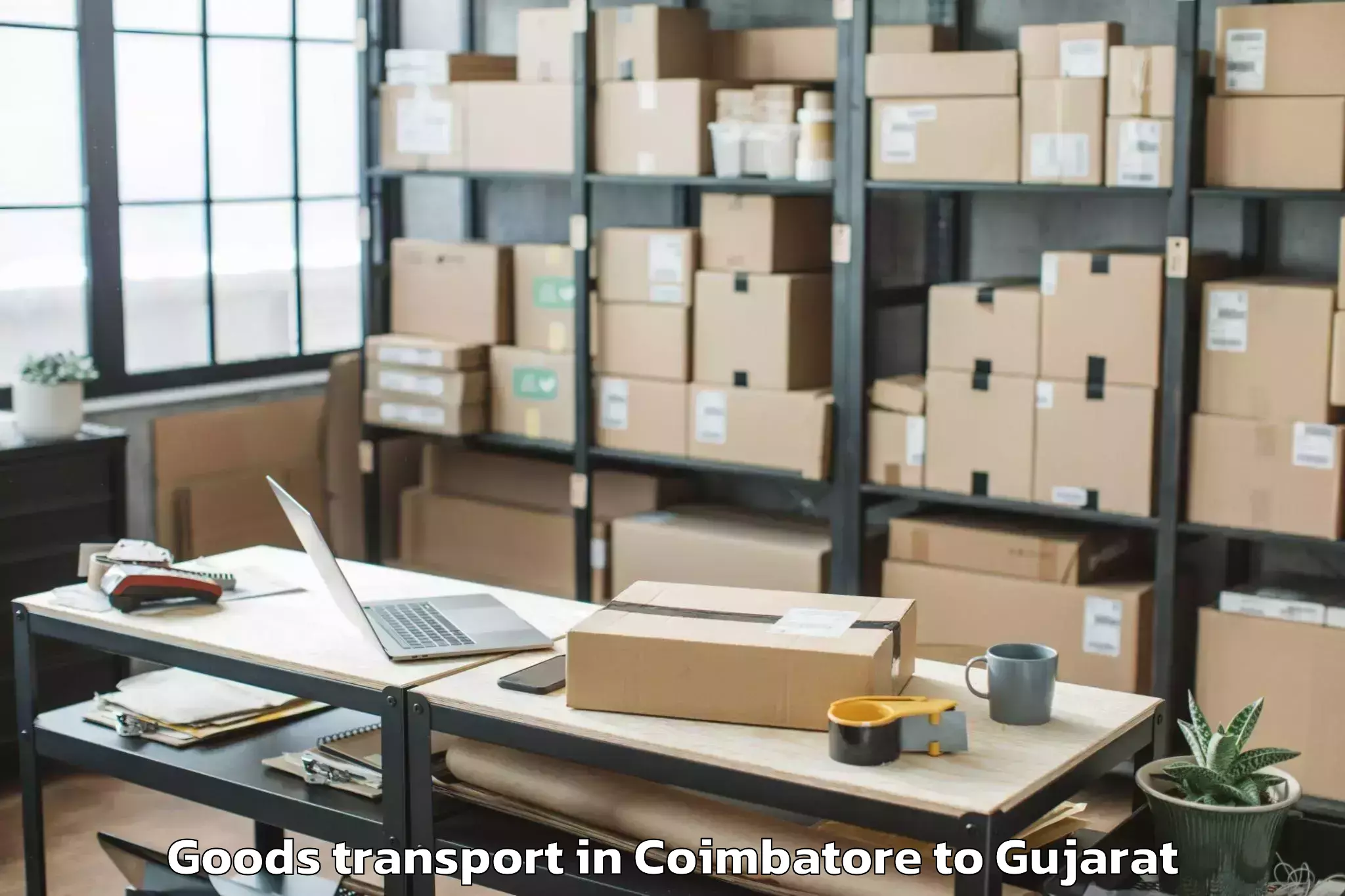 Top Coimbatore to Sardar Patel University Vallab Goods Transport Available